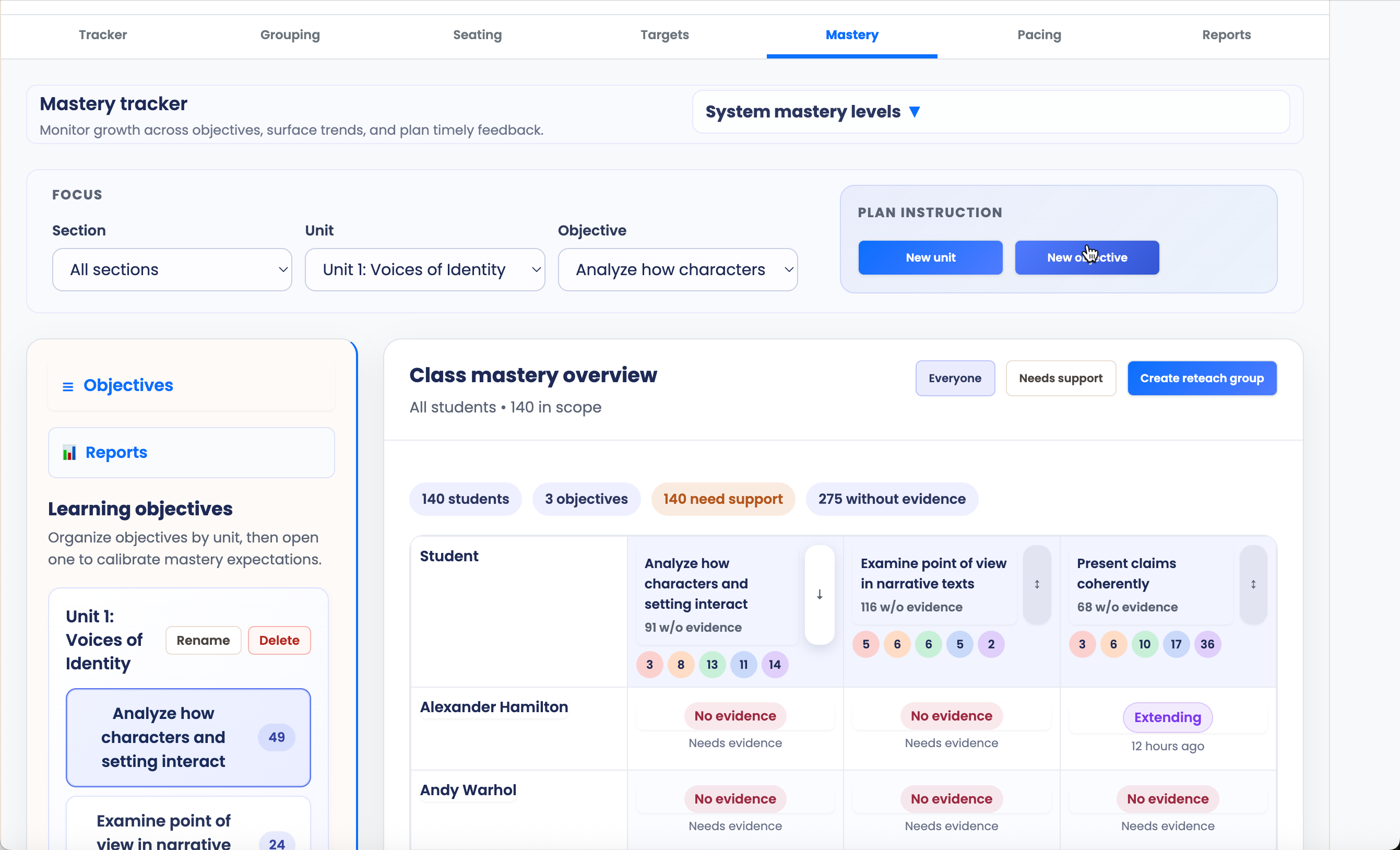Mastery Evidence Tracker